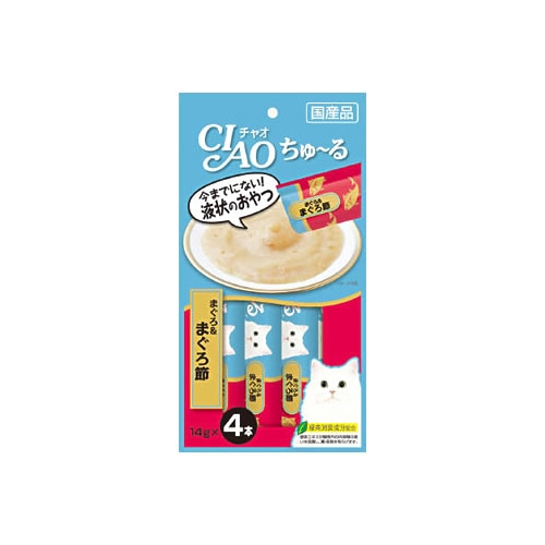 いなばペットフード CIAO チャオ ちゅ~る まぐろ&まぐろ節 (14g×4本)