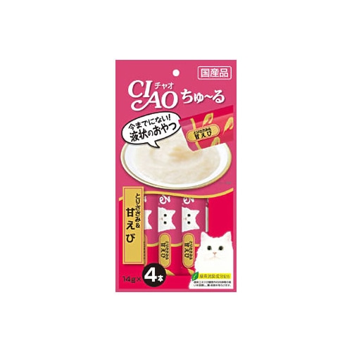 いなばペットフード　CIAO　チャオ　ちゅ～る　とりささみ＆甘えび　(14g×4本)