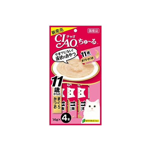いなばペットフード　CIAO　チャオ　ちゅ?る　11歳からのまぐろ・かつお　(14g×4本)