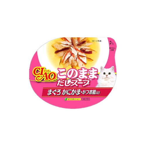 いなばペットフード　CIAO　チャオ　このままだしスープ　まぐろ　かにかま・かつお節　(60g)