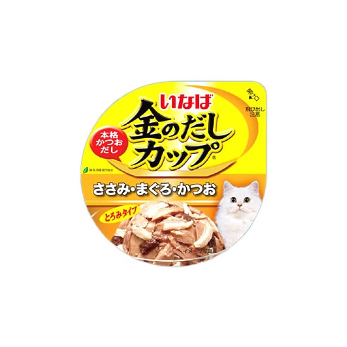 いなばペットフード　金のだし　カップ　ささみ・まぐろ・かつお　(70g)