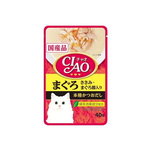 いなばペットフード CIAO チャオ パウチ まぐろ ささみ・まぐろ節入り (40g)