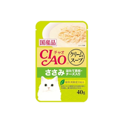 いなばペットフード CIAO チャオ クリーム ささみ ほたて貝柱・チーズ入り (40g)