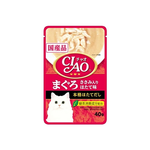 いなばペットフード CIAO チャオ パウチ まぐろ ささみ入り ほたて味 (40g)
