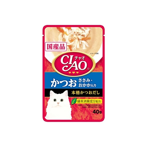 いなばペットフード CIAO チャオ パウチ かつお ささみ・おかか入り (40g)
