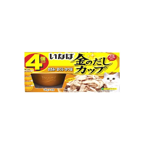 いなばペットフード 金のだし カップ ささみ・まぐろ・かつお (70g×4個) キャットフード
