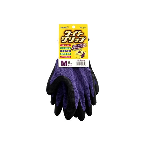 ショーワグローブ No.341 ライトグリップ パープル Mサイズ (1双) 手袋