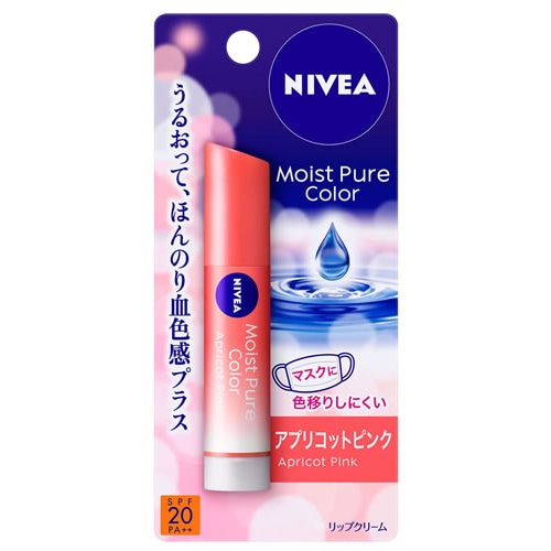 花王 ニベア モイストピュアカラーリップ アプリコットピンク (3.5g) SPF20 PA++ リップクリーム