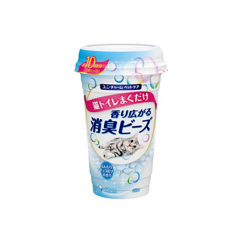 ユニチャーム ペットケア 猫トイレまくだけ 香り広がる消臭ビーズ ふんわりナチュラルソープの香り (450mL) ペット用消臭用品