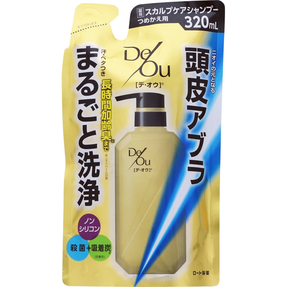ロート製薬 デ・オウ 薬用スカルプケアシャンプー つめかえ用 (320mL) 詰め替え用 メンズ ノンシリコン 【医薬部外品】