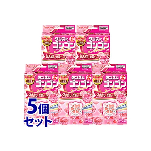 《セット販売》　金鳥　KINCHO　キンチョウ　タンスにゴンゴン　アロマ　引き出し・衣装ケース用　1年防虫　リッチフローラルの香り　(24個入)×5個セット