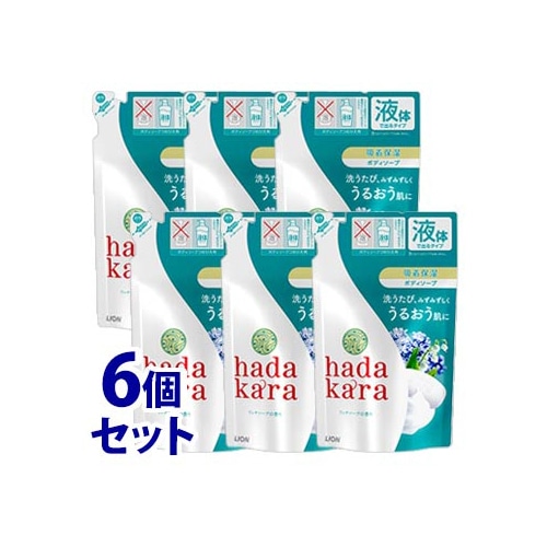《セット販売》 ライオン ハダカラ hadakara ボディソープ リッチソープの香り つめかえ用 (360mL)×6個セット 詰め替え用 液体で出てくるタイプ