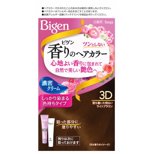 ホーユー ビゲン 香りのヘアカラー クリーム 3D 落ち着いた明るいライトブラウン (1個) 白髪染め 【医薬部外品】