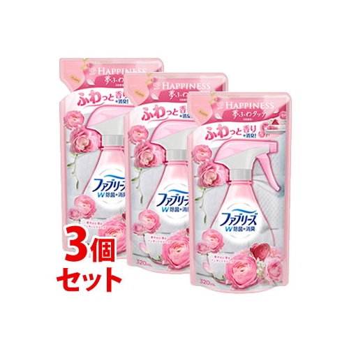 ★セール★ 《セット販売》 P&G ファブリーズ ダブル除菌+消臭 with レノアハピネス 華やかに香るアンティークローズ つめかえ用 (320mL)×3個セット 詰め替え用 【P&G】