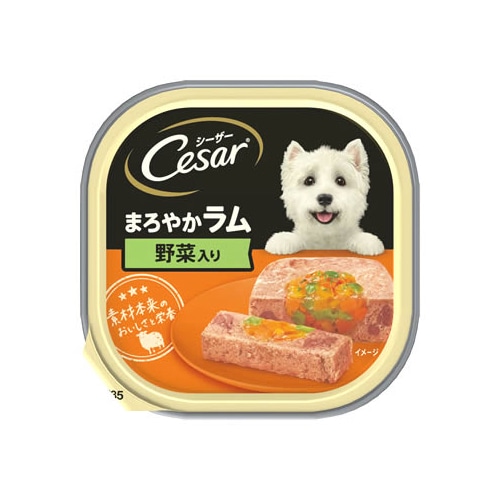 マースジャパン シーザー トレイ 成犬用 まろやかラム 野菜入り (100g) ドッグフード ウェット