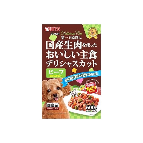 マルカン　サンライズ　ゴン太のデリシャスカット　ビーフ&緑黄色野菜入り　角切りタイプ　(600g)　ドッグフード
