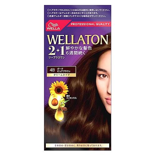 ウエラ ウエラトーン ツープラスワン 2+1 クリームタイプ 4B ダークピュアブラウン (1セット) 白髪染め　【医薬部外品】