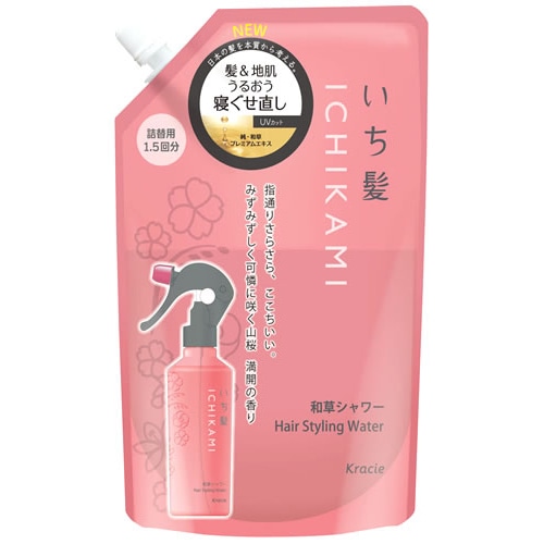 クラシエ いち髪 髪&地肌うるおう 寝ぐせ直し 和草シャワー つめかえ用 (375mL) 詰め替え用 スタイリング ヘアウォーター