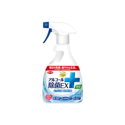 アース製薬　らくハピ　アルコール除菌EX　本体　(420mL)　除菌スプレー