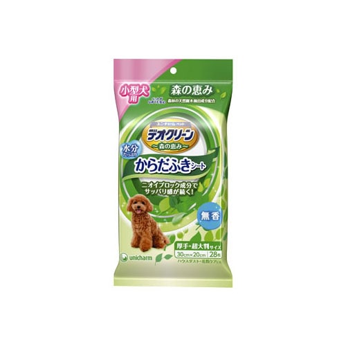 ユニチャーム ペットケア デオクリーン からだふきシート 小型犬用 無香 (28枚) ペット用タオル