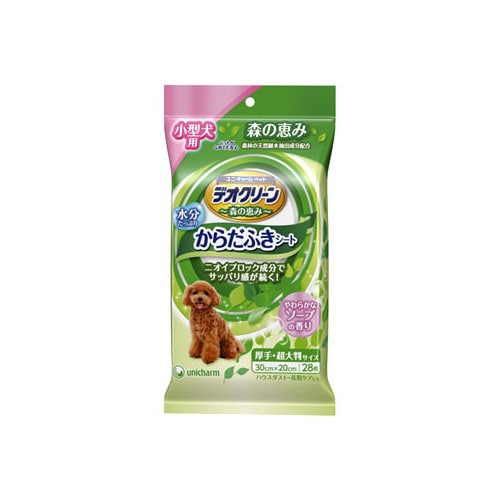 ユニチャーム ペットケア デオクリーン からだふきシート 小型~用 香り付き (28枚) ペット用タオル