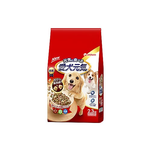ユニチャーム ペットケア 愛犬元気 全成長段階用 ビーフ・緑黄色野菜・小魚入り (2.3kg) ドライ ドッグフード