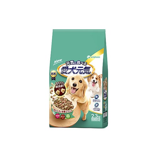ユニチャーム　ペットケア　愛犬元気　全成長段階用　ささみ・ビーフ・緑黄色野菜入り　(2.3kg)　ドライ　ドッグフード