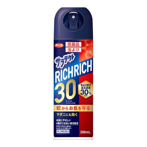 【第2類医薬品】アース製薬　医薬品　サラテクト　リッチリッチ30　(200mL)　虫よけスプレー