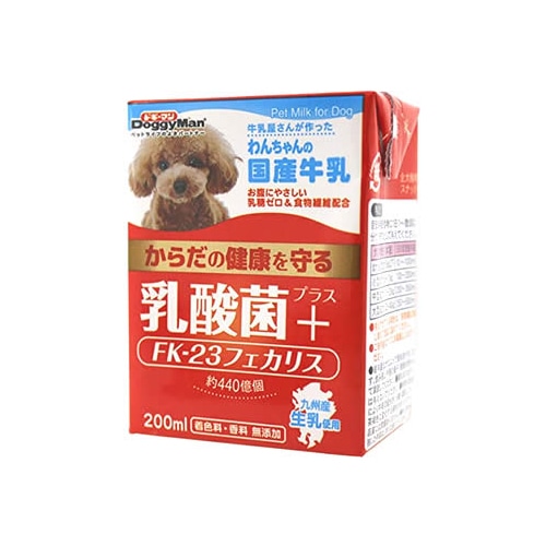 ドギーマン わんちゃんの国産牛乳 乳酸菌プラス (200mL) ドッグフード 犬用ミルク