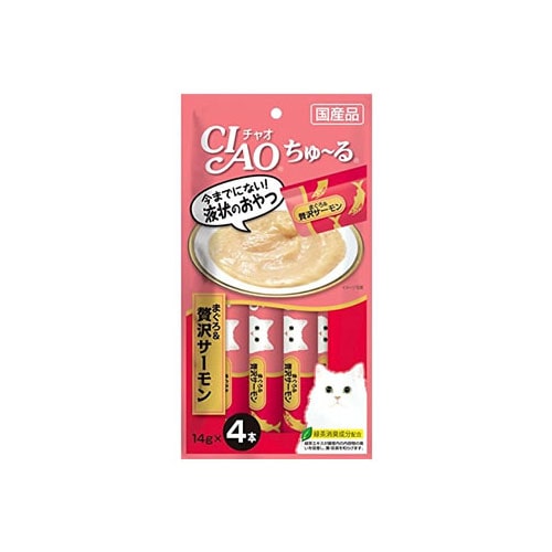 いなばペットフード　CIAO　チャオ　ちゅ?る　まぐろ＆贅沢サーモン　(14g×4本)　キャットフード