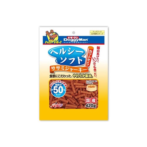 ドギーマン　ヘルシーソフト　ササミジャーキー　カットタイプ　(420g)　ドッグフード　犬用おやつ