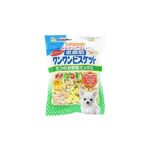 ドギーマン　おなかにやさしい　ちっちゃな低脂肪　ワンワンビスケット　5つのお野菜ミックス　(160g)　ドッグフード　犬用おやつ