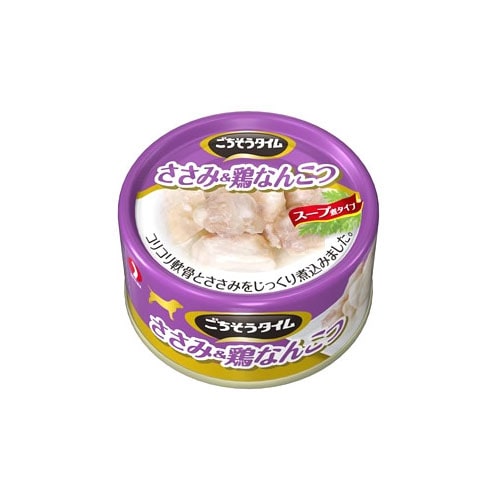 ペットライン ドッグビット ごちそうタイム 缶 ささみ&鶏なんこつ (80g) ドッグフード