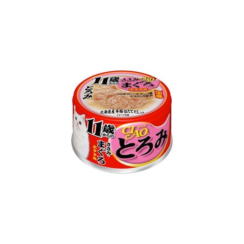 いなばペットフード CIAO チャオ とろみ 11歳からのささみ・まぐろ ホタテ味 A-46 (80g) キャットフード 猫缶