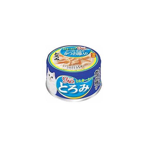 いなばペットフード CIAO チャオ とろみ ミルキータイプ かつお・ささみ かつお節入り A-113 (80g) キャットフード 猫缶