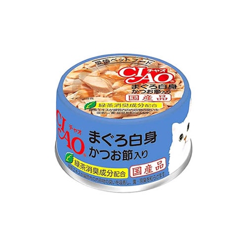 いなばペットフード CIAO チャオ ホワイティ まぐろ白身 かつお節入り (85g) キャットフード 猫缶