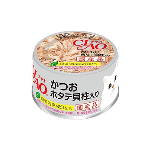 いなばペットフード　CIAO　チャオ　ホワイティ　かつお　ホタテ貝柱入り　(85g)　キャットフード　猫缶