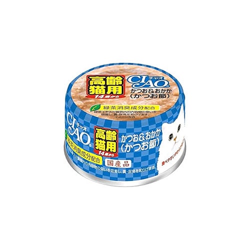 いなばペットフード　CIAO　チャオ　年齢別　高齢猫用　14歳からのかつお&おかか　かつお節　(75g)　キャットフード　猫缶