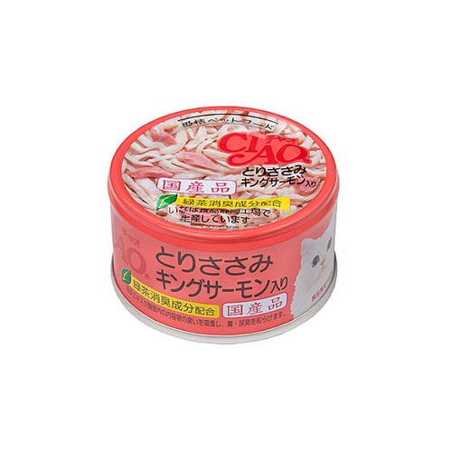 いなばペットフード　CIAO　チャオ　ホワイティ　とりささみ　キングサーモン入り　(85g)　キャットフード　猫缶