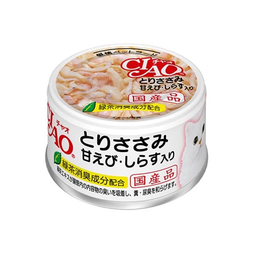 いなばペットフード　CIAO　チャオ　ホワイティ　とりささみ　甘えび・しらす入り　(85g)　キャットフード　猫缶