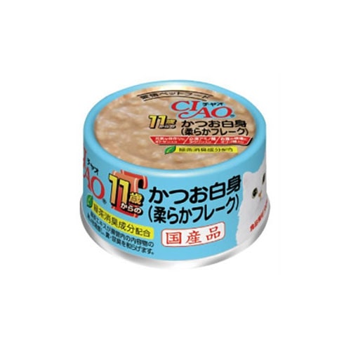 いなばペットフード　CIAO　チャオ　年齢別　11歳からのかつお白身　柔らかフレーク　(75g)　キャットフード　猫缶