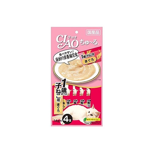 いなばペットフード　CIAO　チャオ　ちゅ?る　1歳までの子ねこ用　まぐろ　(14g×4本)　キャットフード　子猫用