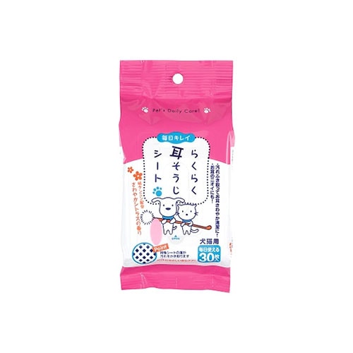 スーパーキャット らくらく耳そうじシート プレミアム CS-02 (30枚入) 犬・猫用