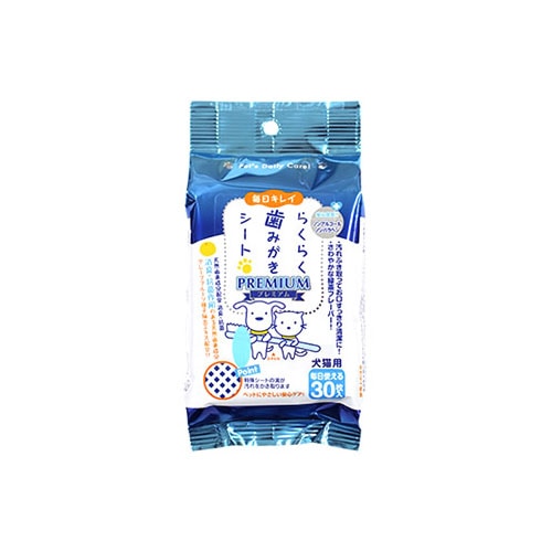 スーパーキャット　らくらく歯みがきシート　プレミアム　CS-01　(30枚入)　犬・猫用