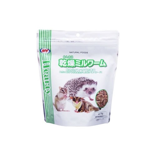 ナチュラルペットフーズ　ハーティー　乾燥ミルワーム　(70g)　モモンガ　ハリネズミ　リス　エサ