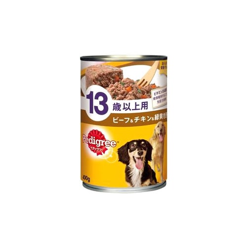 マースジャパン ペディグリー 缶 13歳以上用 ビーフ&チキン&緑黄色野菜 (400g) ドッグフード
