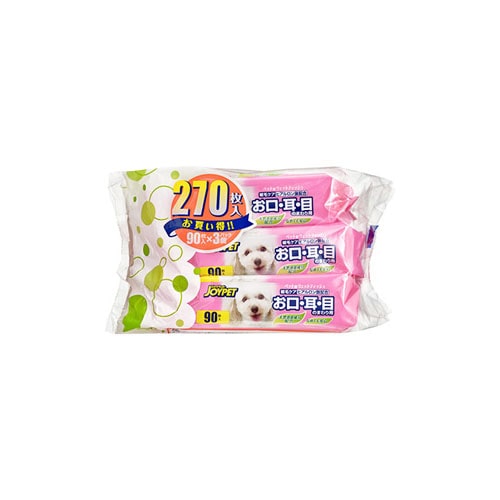 アースペット ジョイペット ウエットティッシュ お口・耳目のまわり用 (90枚×3個パック) ペット用ウェットティッシュ