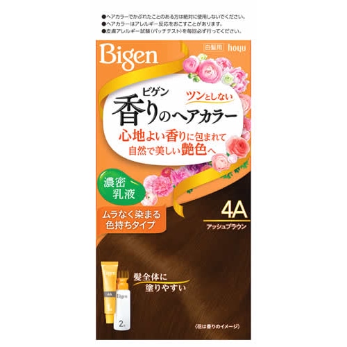 ホーユー ビゲン 香りのヘアカラー 乳液 アッシュブラウン 4A (1個) 白髪用 白髪染め 【医薬部外品】