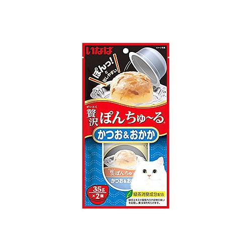 いなばペットフード　贅沢ぽんちゅ～る　かつお＆おかか　(35g×2個)　キャットフード　猫用おやつ