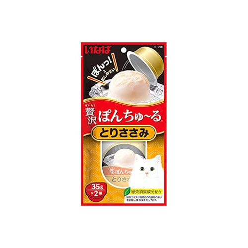 いなばペットフード　贅沢ぽんちゅ?る　とりささみ　(35g×2個)　キャットフード　猫用おやつ